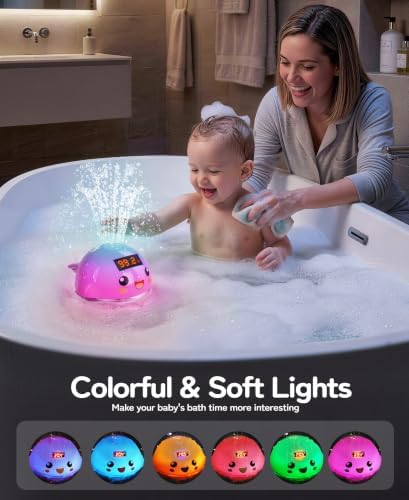 Pircaath Light Up Bath Sprinkler Toy for Baby 0-36 Months, with Thermometer - Image 4
