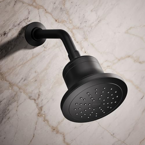 KOHLER 33631-G-BL Cinq Round Single-Function Filtered Showerhead, Five-Layer Filtration, 1.75 GPM, Full Coverage Spray, Premium Durable Material, Matte Black - Image 2