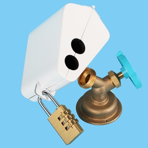 Outdoor Faucet Iock System - Insulated Faucet Iock and Garden Hose Bib Iock Cover, Made of Steel- Prevents Water Theft and Stops Unauthorized Use, Easy to Install White - Image 4