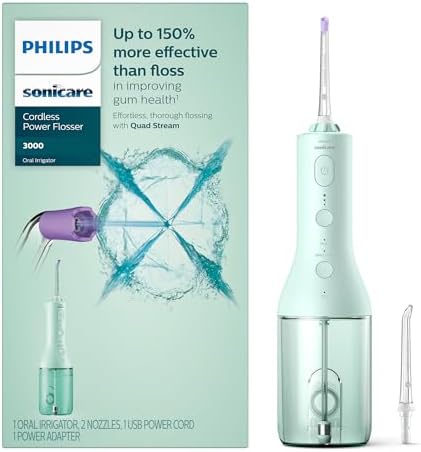Philips Sonicare Cordless Power Flosser 3000, Water Flosser, 2 Nozzles by PhilipsSonicare