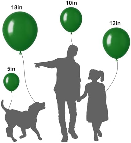APLANET 150pcs Dark Green Balloons Different Sizes 18 12 10 5 Inches Emerald Green Latex Balloon for Birthday Party Baby Shower Safari Jungle Masquerade, Arch Kit Decoration - Image 3
