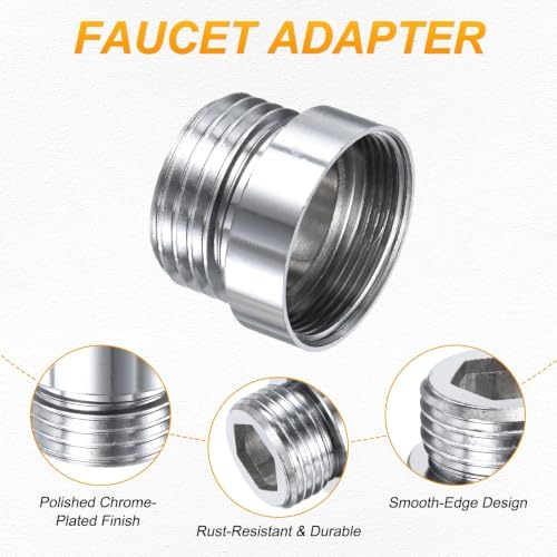 M METERXITY 2-Pack Faucet Adapter, M22 Female to G1/2 Male, for Kitchen - Image 2