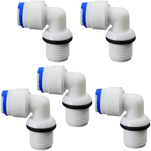 1/4"M to 1/4" Tube Elbow Push-Fit Adapter, 5 Pcs by Unknown