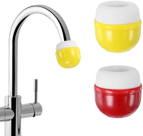 M METERXITY 2-Pack Mushroom Shaped Faucet Water Filter, Red/Yellow by MMETERXITY