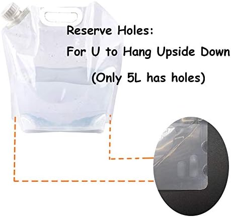 SUPANT Collapsible Emergency Water Jug Container Bag, Freezable, BPA Free Plastic Water Carrier Tank, Outdoor Folding Water Bag for Sport Camping Riding Mountaineer Backoacking, Food Grade - Image 6