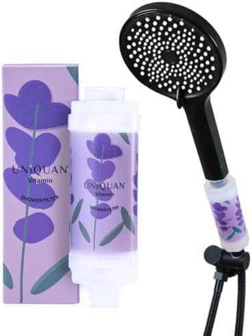 Vitamin C Shower Filter with Aromatherapy, Soften Hard Water, Chlorine & Flouride Removal, Skin & Hair Care, Easy Installation,Universal Fit, Eco-Friendly, Made in Korea (Purple Lavender) by UniquanInc