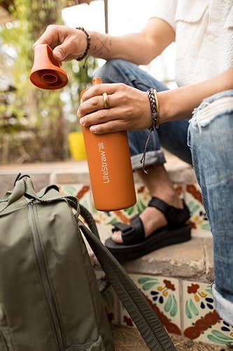 LifeStraw Go Series Insulated Steel Water Filter Bottle, 24 oz, Thistle Purple - Image 6