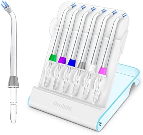 Replacement Tips for Waterpik Water Flosser(6 Plaque Chaser Tips & Storage Case Bundle) by Oralphi