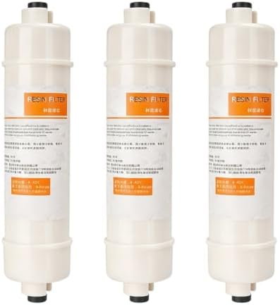 Set of 3, 10″ Inline Resin Filters with 1/4″ Quick-Connect, Ion-Exchange Softening for Coffee Makers, Ice Machines and Water Purifiers by Unknown