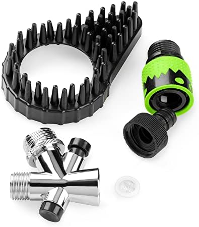 CONAIRPROPET Deluxe Indoor/Outdoor Pet Washer, Dog Shower Attachment with Dual Connectors to Easily Attach, Soft Rubber Massage Fingers, Dual Spray Modes - Image 2