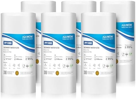 PP10BB 5 Micron 4.5" x 10" Filter Set – Sediment Replacement Cartridges for Whole House Water Filtration Systems, Universal Standard PP Filters (6, 10 x 4.5) by YourHealthIsOurPriority