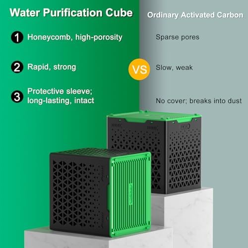 Pure Cube Water Trough Filter 3.0 Super‑Strong Filtration Aquarium Water Trough Activated Carbon Purifier Cube for Horse, Livestock, Fish Tanks & Ponds,Green,for 20 Gallons Tank - Image 6