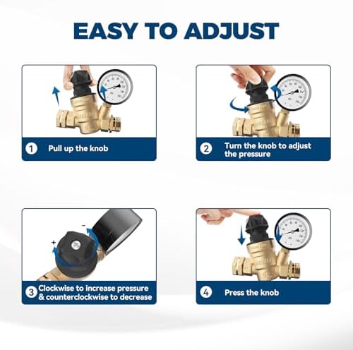 RVGUARD RV Water Pressure Regulator Valve With Adjustable Knob - Image 2