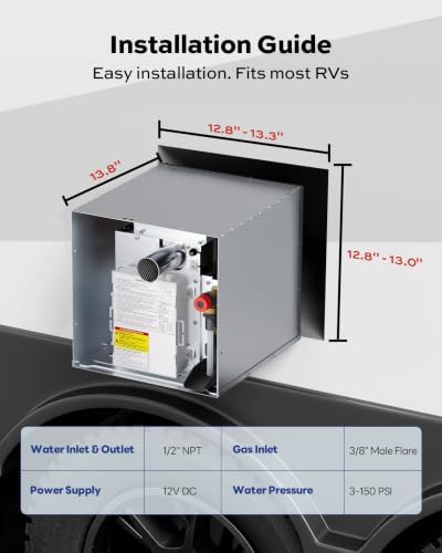 ORBEK RV Tankless Water Heater, Propane, High Altitude, 12V DC - Image 2