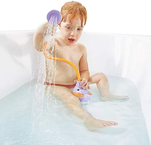 Yookidoo Baby Bath Shower Head - Elephant Water Pump and Trunk Spout Sprayer - One Handed Flow Control for Newborn Babies in Tub Or Sink (Purple) - Image 4