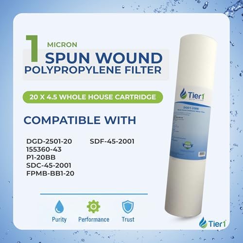 Tier1 1 Micron 4.5" × 20" Water Filter Replaces DGD-2501-20, P1-20BB, 2-pk - Image 2