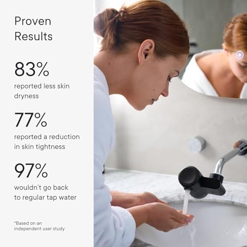 Qure Skincare Bathroom Sink Filter Water Faucet for Skin, Reduces 99% Chlorine and Heavy Metals, Skin Hydration in 4 Weeks, Reduces Build-Up, Balances pH, Softer Skin & Hair - Black - Image 6