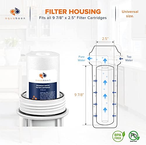 Aquaboon 5 Micron 10 x 2.5 Sediment Filter - Whole House Water Filter Replacement Compatible with Well Water Filters - P5, AP110, WHKF-GD05, 6 Pack - Image 2