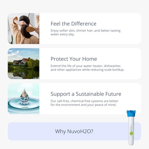 NuvoH2O Citrus-Based, Salt-Free Water Filter System + Water Softener – Healthy & Pure Water, Retains Healthy Minerals – Removes Hard Water Build Up (Home System) - Image 4