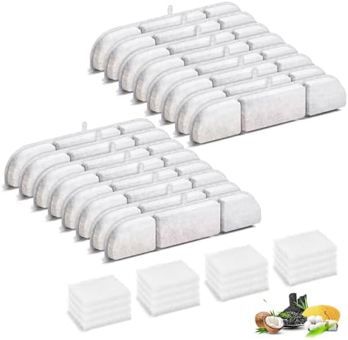 16 Packs Replacement Filters for DownyPaws Battery Operated Cat Water Fountain DPWFP6, 8 Months Set of Replacement Filters for DownyPaws 84oz/2.5L Fursink Wireless Pet Water Fountain by NIXOOT