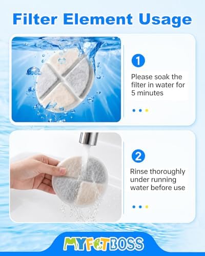 8 Pack Pet Water Fountain Filter Replacement Fit for 101oz/3L - Image 6