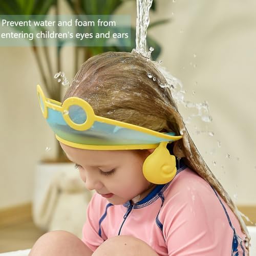 Baby Shower Cap Washing Hair Visor Shield Kids Bath Shampoo hat Toddler Prevents Water from Pooling in Face (Blue pilot) - Image 3