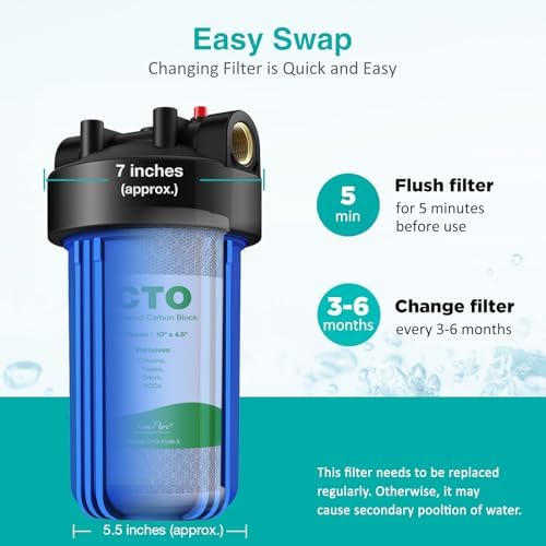SimPure 5 Micron 10" x 4.5" CTO Carbon Whole House Water Filter Cartridge - Image 5