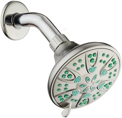 AquaDance Antimicrobial – Anti-Clog High-Pressure 6-Setting Shower Head with Microban Nozzle Protection from Growth of Mold, Mildew & Bacteria for Stronger Shower! 4" Coral Green - Image 4