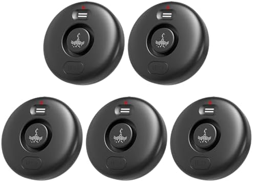 RUIKORING 5 Pack Water Leak Alarm Detector, 0-120dB Adjustable, IP67 by RUIKORING
