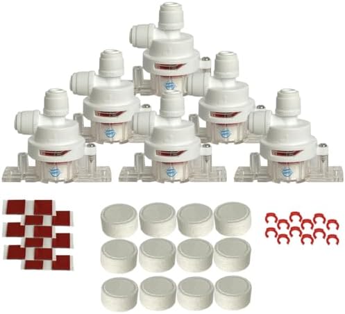 Leak Stop Valve, Individually Packed, Water Guard+ Water Leak Protection Valve, For Reverse Osmosis, Under Sink, or 1/4" Plumbed System, Mechanical Auto Shut Off Device in The Event of A Leak (6 Pack) by FiltrationWarehouse
