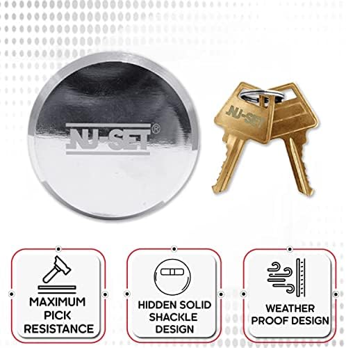 NUSET 2895-3 Water Faucet Lock - Water Spigot Lock for Garden Hose Bib Lock + 1-1/2'' padlock (2896-1), Chrome - Image 3