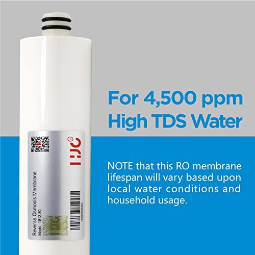 Reverse Osmosis Membrane 1812-80 Water Filter Replacement for Reverse Osmosis System 11.75"x1.75" Under Sink RO Drinking Purify for House, fit for 75GPD 100GPD RO system, high salt rejection - Image 3