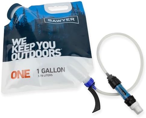 Sawyer Products SP160 One Gallon Gravity Water Filtration System w/Dual-Threaded Mini Filter, Blue/White/Clear by SawyerProducts