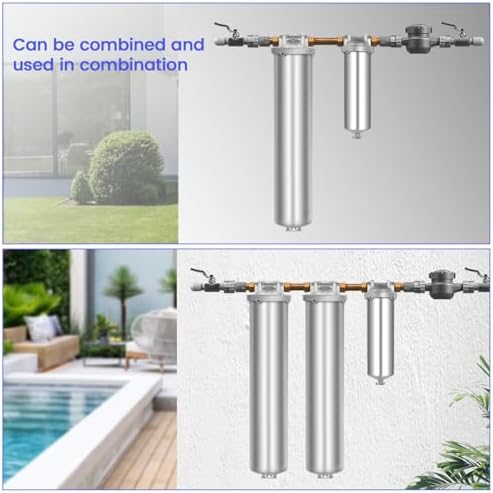 NSF/ANSI 42 Certi Stainless Steel Jumbo Size Filter Housing for 20" Filter Cartridge, 1" NPT Water Filter Housing, Drain Valve Style C (Square Head) - Image 4