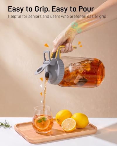 64 oz Mason Jar Pitcher, Glass Pitcher with Lid for Sun Tea & Iced Tea - Image 5