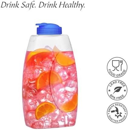 Amazing Abby - Fitly - 64-oz Plastic Pitcher (2-Pack), Unbreakable Water Pitcher with Lid, BPA-Free, Heat-Resistant, Dishwasher-Safe, Great for Both Iced and Hot Drinks, Indoors and Outdoors - Image 4