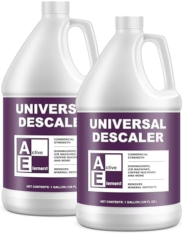 Universal Descaler - 2 Gallon - Commercial Grade Delimer for Dishwasher - Ice Machine Cleaner and Coffee Pot Descaler - Steam Tables - Hand Descaling by ActiveElement