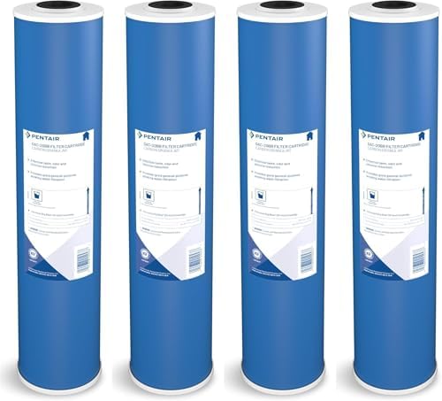 Pentair Pentek GAC-20BB Big Blue Granular Activated Carbon Water Filter, 20" x 4.5", Chlorine Taste Odor Reduction, NSF Certified, Pack of 4 by PENTAIRPENTEK