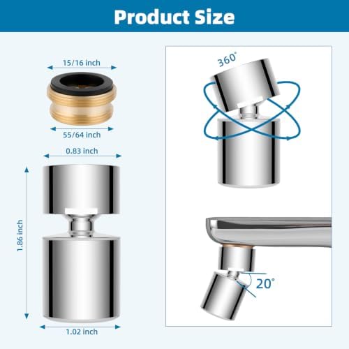 Hibbent NSF/ANSI/CAN 61 & cUPC Certified Faucet Aerator, Chrome - Image 2
