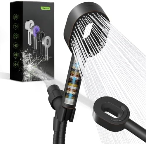 Hibbent Filtered Showerhead with handheld, High Pressure 5 Sprays Shower by Hibbent