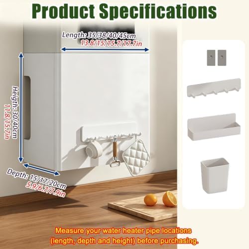 White Gas Boiler Pipe Cover Casing Box 300mm for Kitchen/Bathroom/Bedroom - Image 6