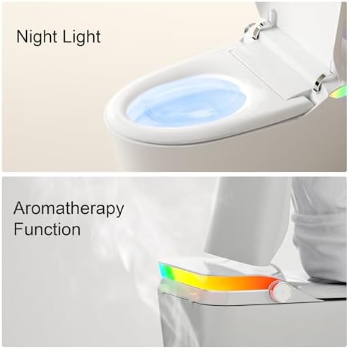 Smart Toilet, One Piece Bidet Toilet for Bathrooms, Toilets with Warm Water Sprayer & Dryer, Foot Sensor Operation, Heated Bidet Seat, Tankless Toilets with Fahrenheit LED Display - Image 6