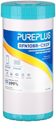 PUREPLUS 10"x4.5" Whole House KDF Water Filter, Heavy Metal Removal, 1PACK by PUREPLUS