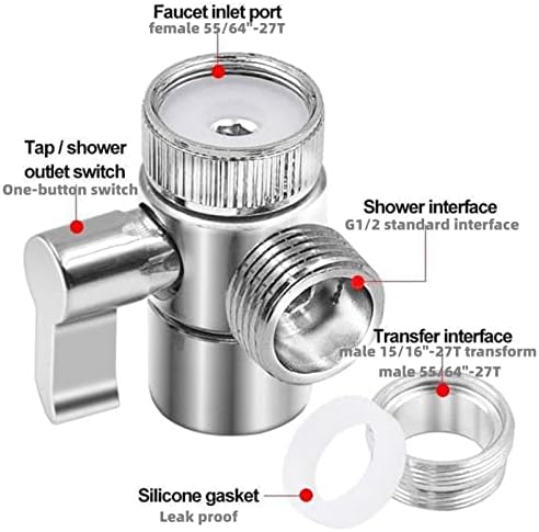 Faucet Diverter Valve with Aerator - Sink to Garden Hose Adapter for Bathroom/Kitchen Sink Faucets - G1/2 & 3/4 - Image 4