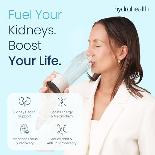 Hydrohealth Hydrogen Water Bottle for kidney health | 1600PPB SPE/PEM Tech - Image 5
