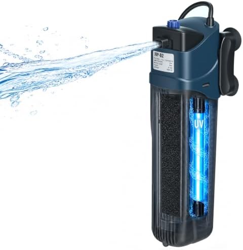 coospider-repta 132GPH Fish Tank Filter Aquarium Green Clean Submersible Machine, U-V for Aquarium for 10-60 Gal Tank by Coospider-repta