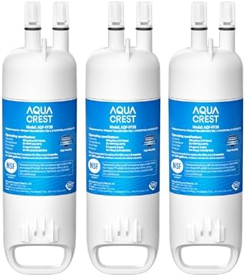 AQUA CREST EDR1RXD1 Water Filter, Replacement for W10295370A, 3 Pack by AQUACREST