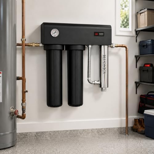 Bluonics Pro Series Whole House Water Filter & Salt-Free Water Descaler Bundle, Dual 20” x 4.5” Filters, 48W UV Water Treatment System, 12 GPM, Stainless Steel UV Chamber, 1” MNPT - Image 7