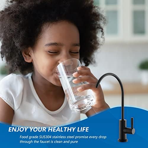 WEWE Drinking Water Faucet for RO System, Matte Black, Non-Air Gap - Image 3