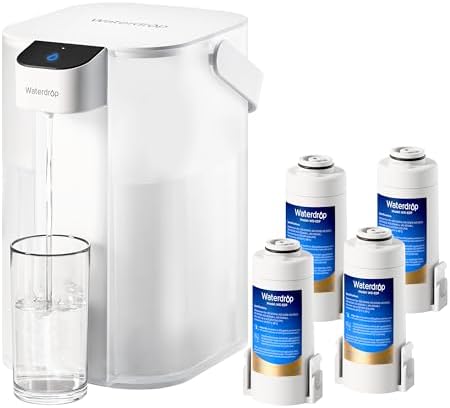 Waterdrop ED01W Electric Water Filter Pitcher with 4 Filters, 15-Cup, White by Waterdrop